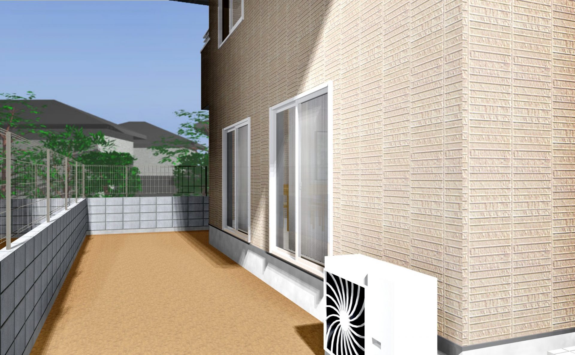 幅2 5ｍ狭小ガーデン デザイン例 福岡北九州 遠賀郡の外構 造園 エクステリア工事のアウクバガーデン